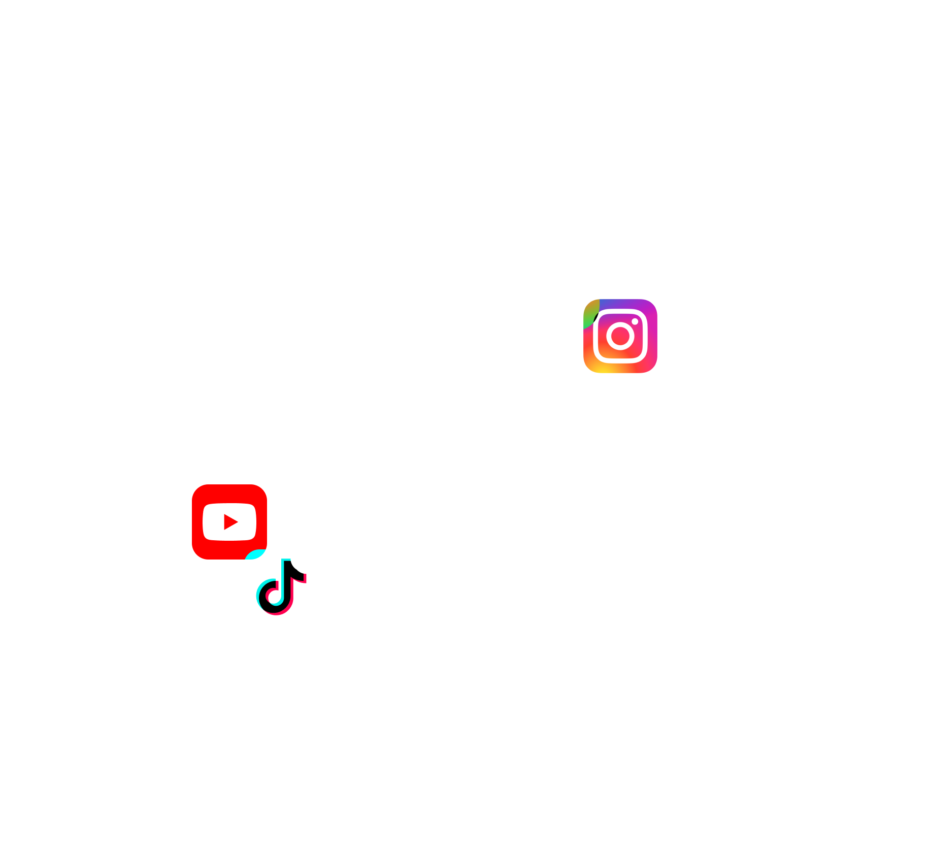 TOP 100 voices text logo in white, featuring YouTube, Instagram, and TikTok icons, representing leading social media voices